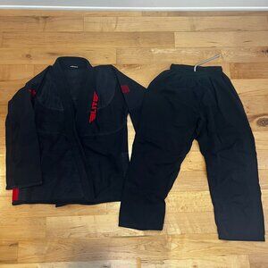 Kids Youth Children Elite BJJ Brazilian Jiu Jitsu Gi -Black w/Red Accents  - C3